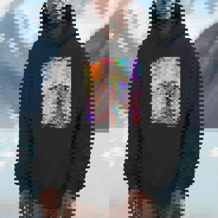 愛のハートのメガネをかけているレインボーコアラ Hoodie