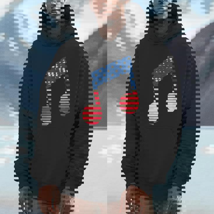 星条旗 アメリカ国旗 音符 Hoodie