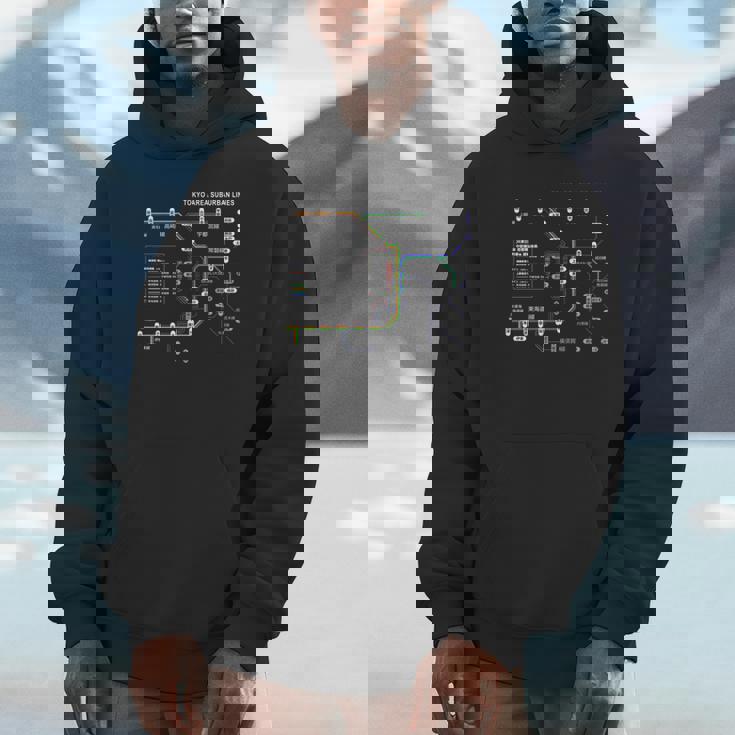 東京 日本 電車 近郊線 鉄道 – おみやげ 路線図 長袖tシャツ パーカー