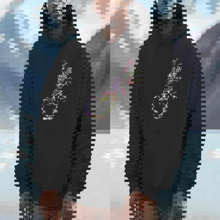 水彩絵の具トカゲ動物爬虫類恋人ヤモリ パーカー