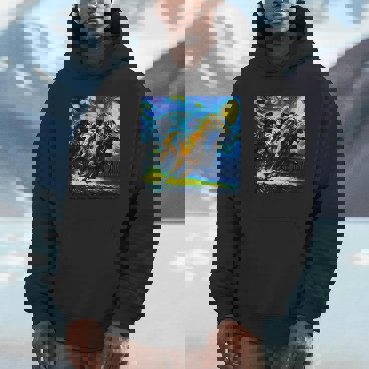 競馬 馬tシャツ おもしろ ウマ レース 馬 乗馬 競馬 面白いtシャツ メンズ グッズ ネタ 大人 男性 ゴッホ Hoodie