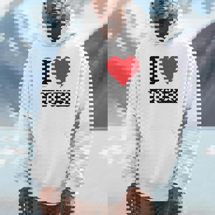 I Heart Yukiファーストネーム I Love パーソナライズ パーカー