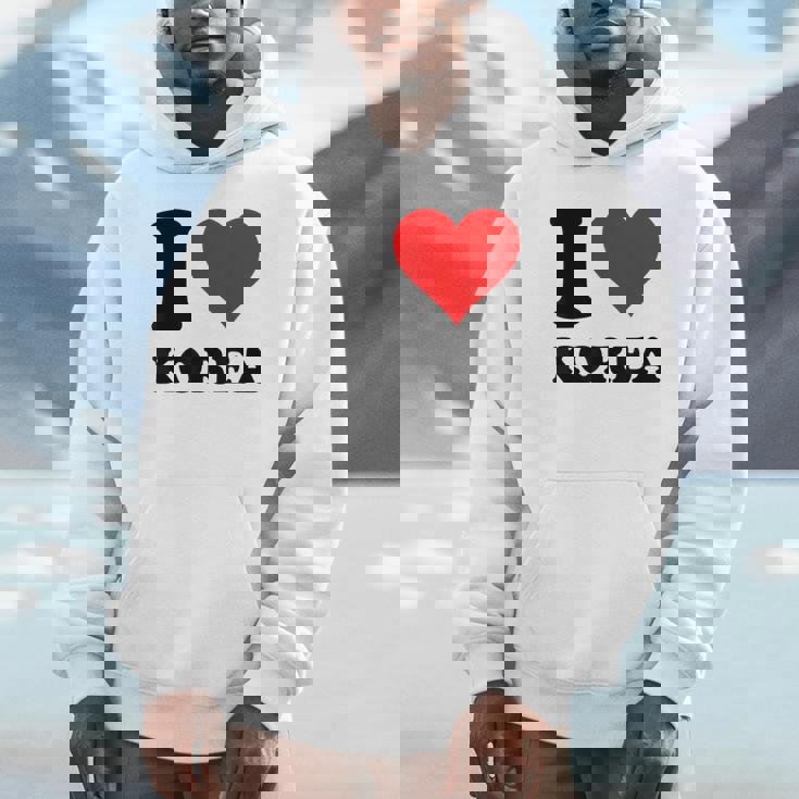 Red Heart I Love Korea パーカー