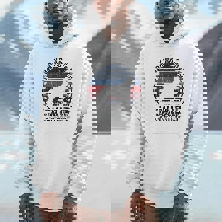 Work Hardo Dog Have Life 面白いレトロキャバリア Hoodie