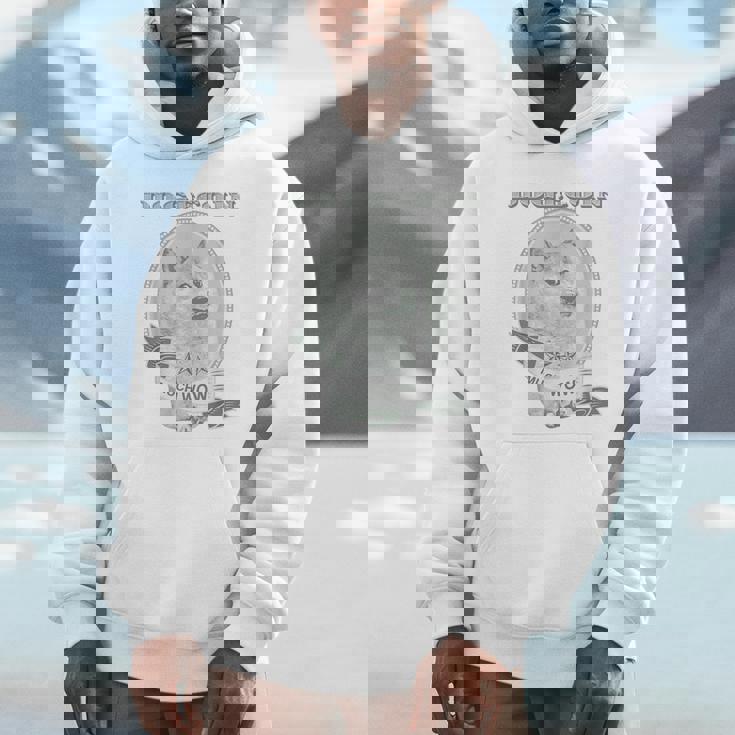 おもしろいいいいどこん 柴犬犬 ドル札 暗号のお金 パーカー