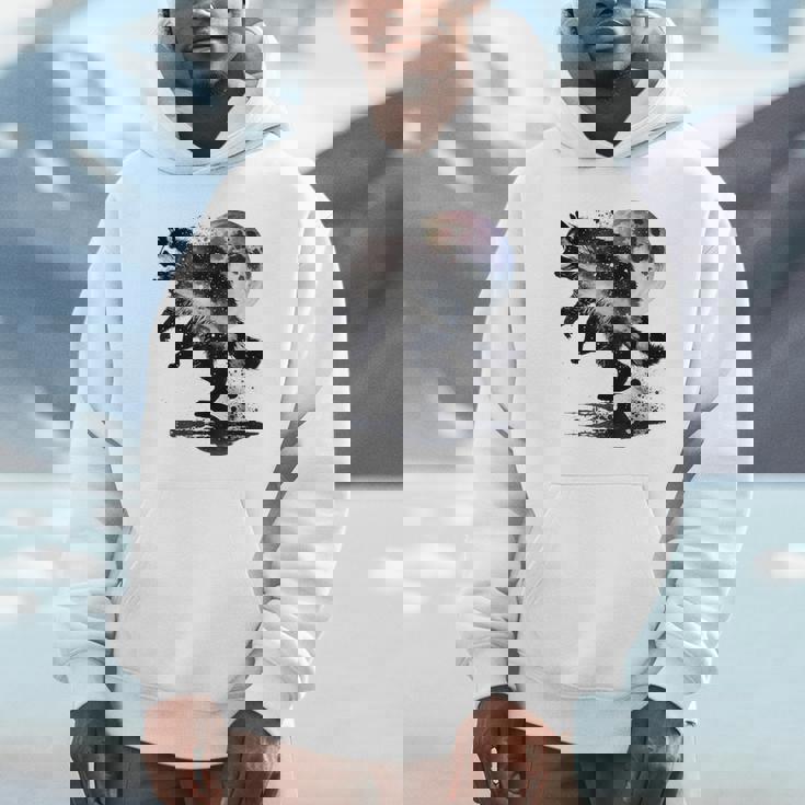 アライグマ アニマルモチーフ ムーンアート アニマルプリント アライグマ パーカー