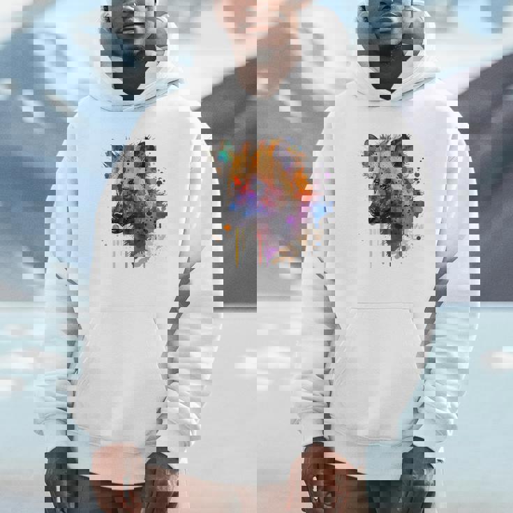 カラフルなハイエナプレデター 水彩画携帯電話ケース パーカー