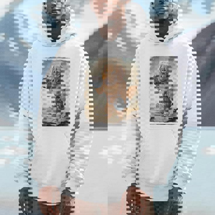 ダックスフンド 犬 筋トレ ウェイトリフティング ダンベル付き パーカー