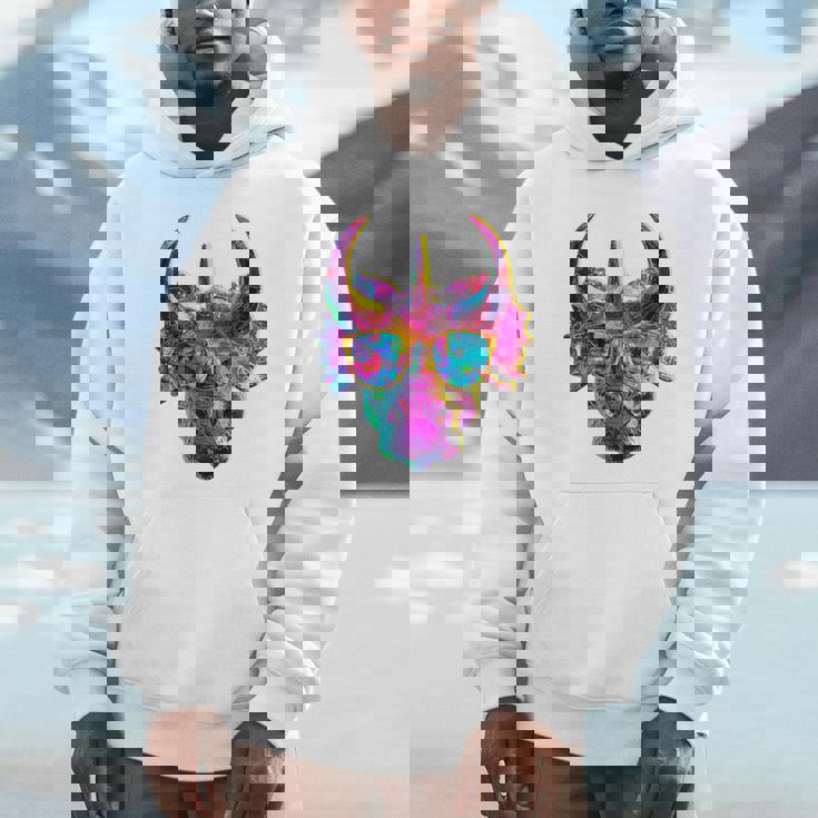 トリケラトプス 恐竜 グラフィック サングラス アートワーク トリケラトプス パーカー