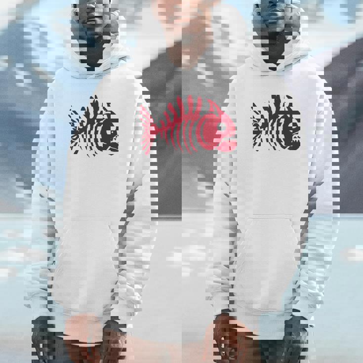 ピラニアスケルトン。魚の頭蓋骨と骨の様式化されたデザイン。 パーカー