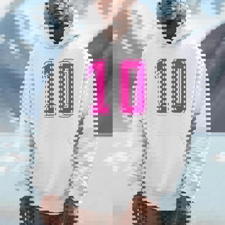 ピンク色背番号 10 チーム短大スポーツピンク色背番号付きユニフォーム パーカー