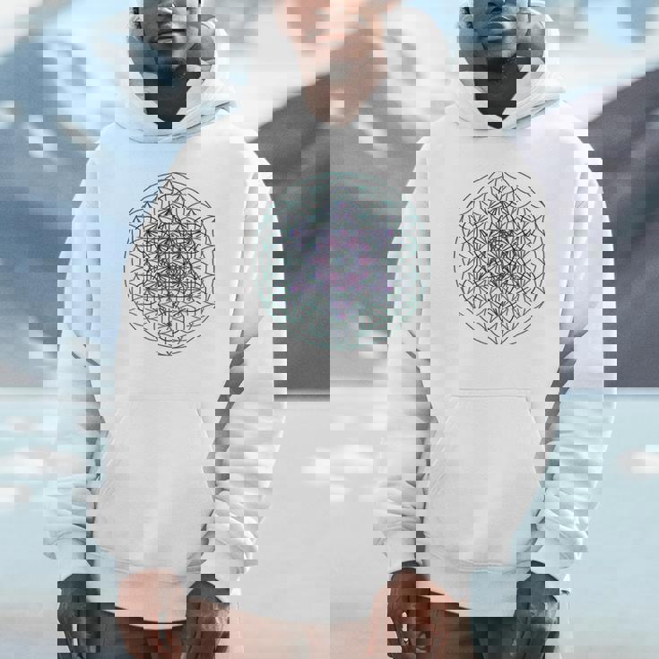 フラワーオブライフ メタトロンキューブ1シンボルtシャツ Hoodie