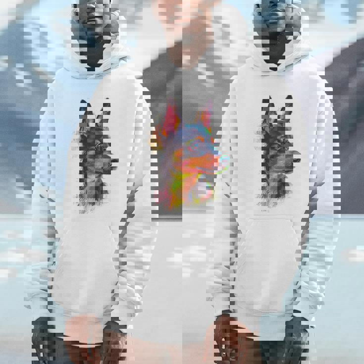 ミニチュア ピンシャー 犬 ペット アート カラフル ミニチュア ピンシャー パーカー