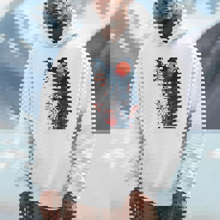 日本の忍者バックプリント。 パーカー