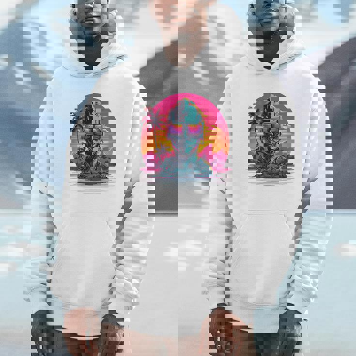 バックプリント 未来派 レトロ ヴェイパーウェーブ サイバーパンク 彫刻 パーカー