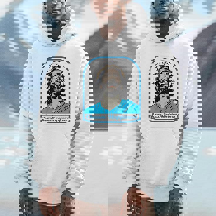 笑うイエス キリスト 喜び 幸せな笑顔 自信 いばらの冠 満足感 クリスマスプレゼント 贈り物 お土産 ポジティブ パーカー