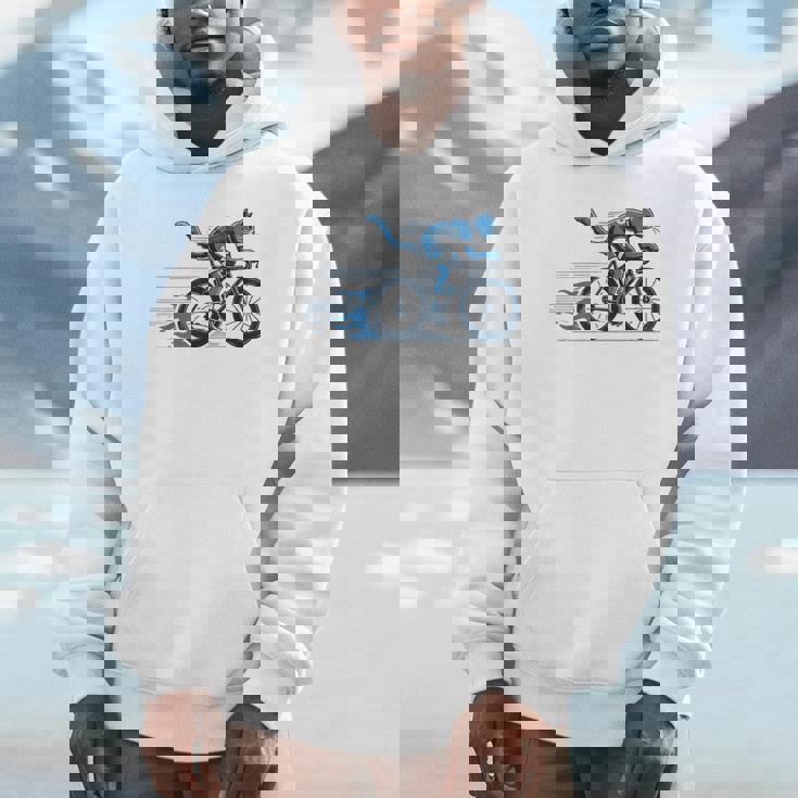 趣味のサイクリストのためのおしゃれな面白いロードバイク猫。 パーカー