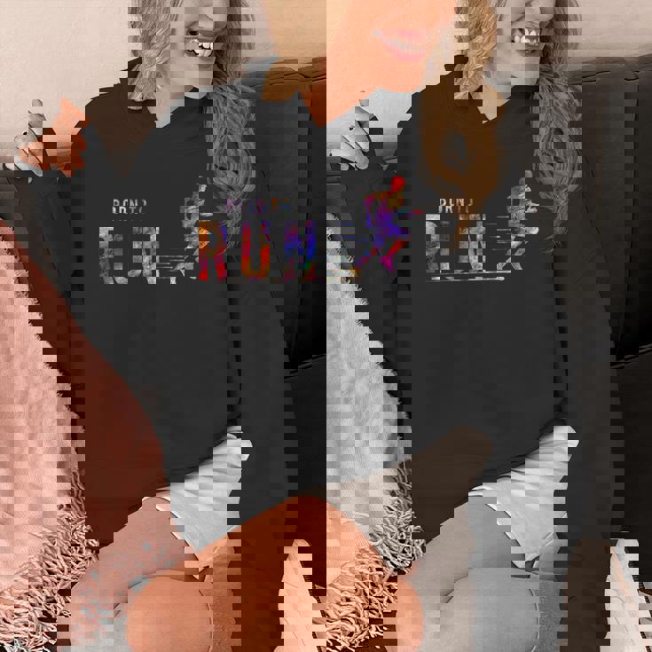 Born To Run マラソンランナー スポーツ カラフルtシャツ パーカー