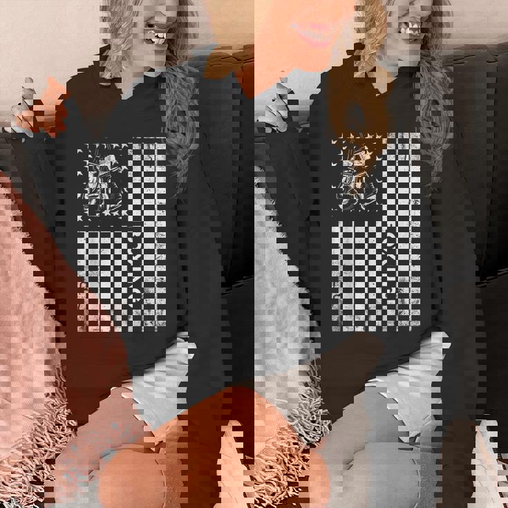 Boxerintage Boxing American Flag Boxing Distressed Hoodie