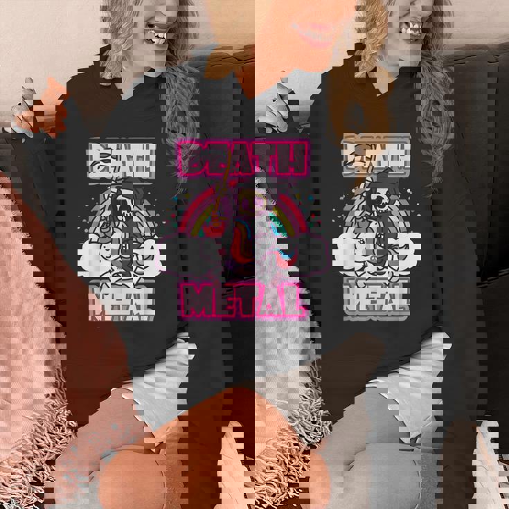 Death Metal Grim Reaper ピンクユニコーン ファニーヘビーメタル パーカー