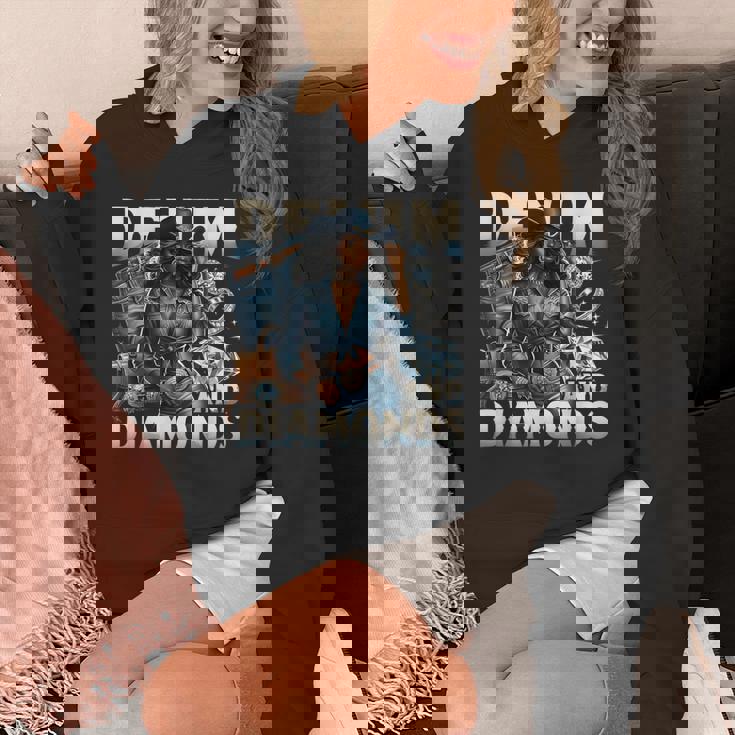 Denim And Diamonds African Melanin Swag Cowgirls Western Hoodie