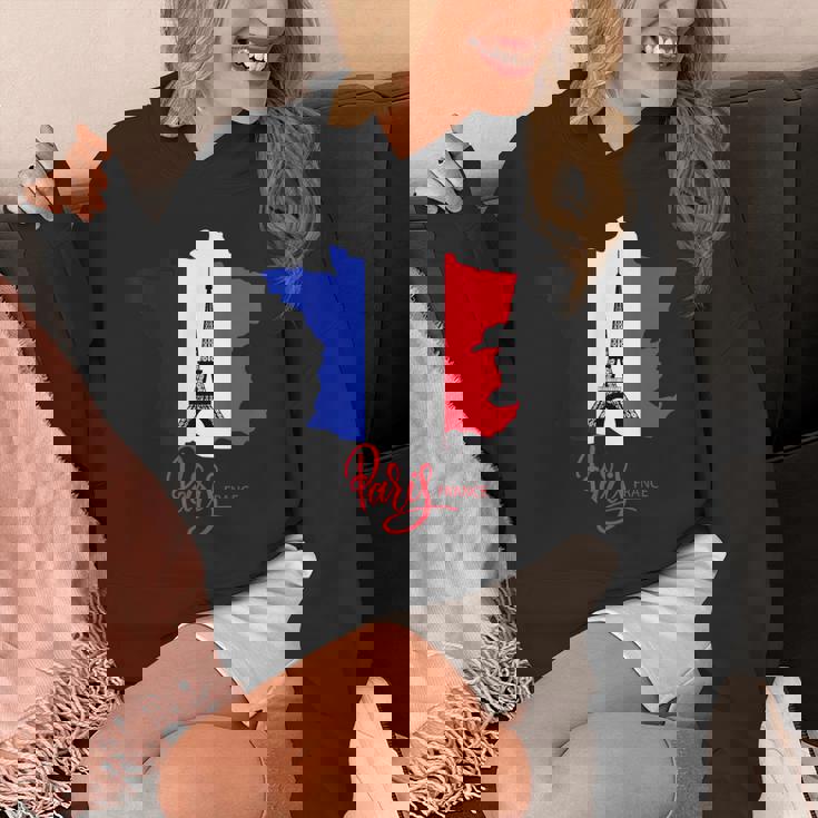 Enjoy Travel Paris France Flag & Eiffel Tower Graphic パーカー