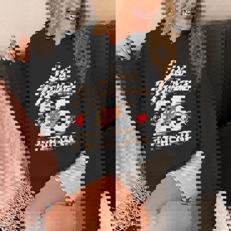 Just Married 25 Years Ago シルバーウェディング Hoodie