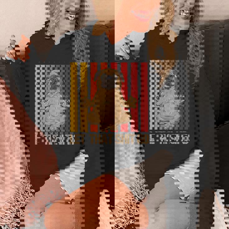 Let Thathit Go パグ ヨガ ヴィンテージデザイン パーカー