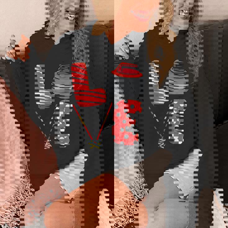 Love Curling ほうき スクワッド カーラー カーリング バレンタインデー パーカー