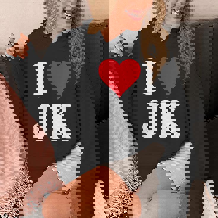 I Love Jk Initials I Heart JK First Last Name J K パーカー