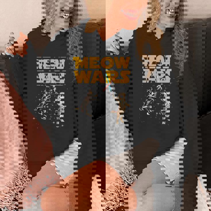 Meow Wars 猫好きのための面白いグラフィック パーカー