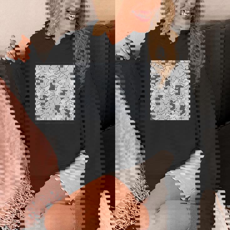 Monotone Aperiodic モノタイルカラー グレータイルパターン パーカー