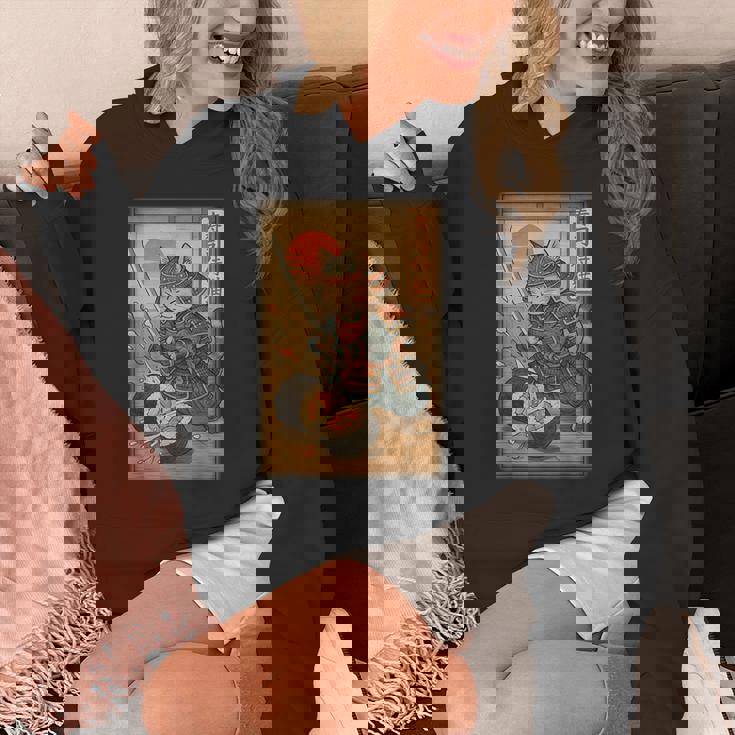 おもしろ寿司 侍猫 道場 夕日 浮世絵 漫画 漢字アート パーカー