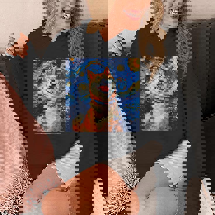 かわいい 柴犬 犬 星月夜 ヴィンセント・ヴァン・ゴッホ 絵画 パーカー