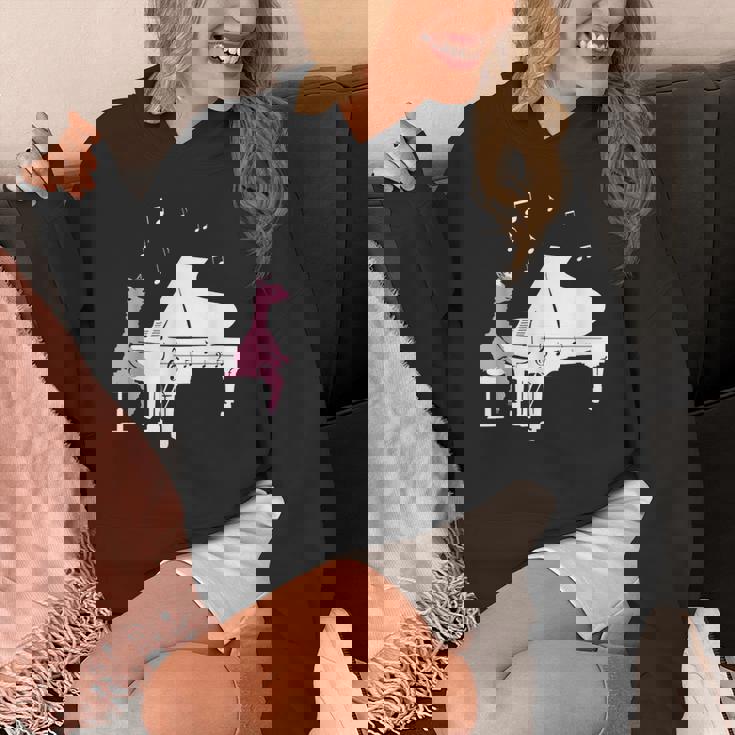 かわいいアルパカ弾き ピアノ音符記号 ミュージシャンアート パーカー