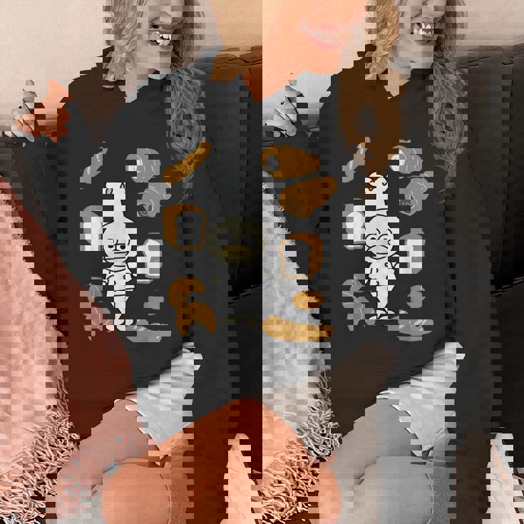 かわいいコックさん パン屋さん編 鳥 フランスパン クロワッサン チョコレートコルネ 食パン 料理 おいしい おもしろ パーカー