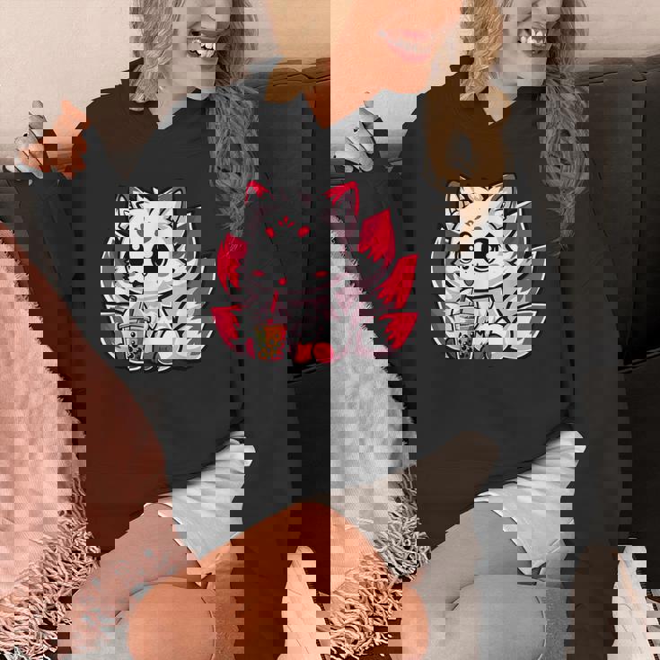 かわいい日本のキツネ九尾キツネボバティーアニメ パーカー