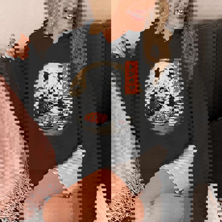 とんかつ パンダ 水墨画 日本食 日本語 おもしろ レトロ 和風 動物 パーカー