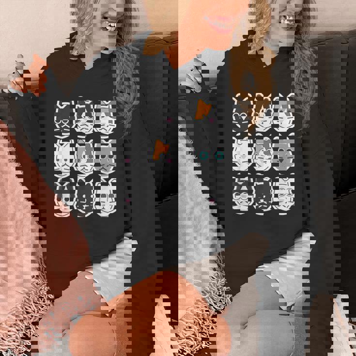 ねこ 9《ふぇいす》猫《黒・白・ハチワレ・三毛・ロシアン》【どうぶつフレンズ】顔 ゆるくて かわいい 動物 イラスト パーカー