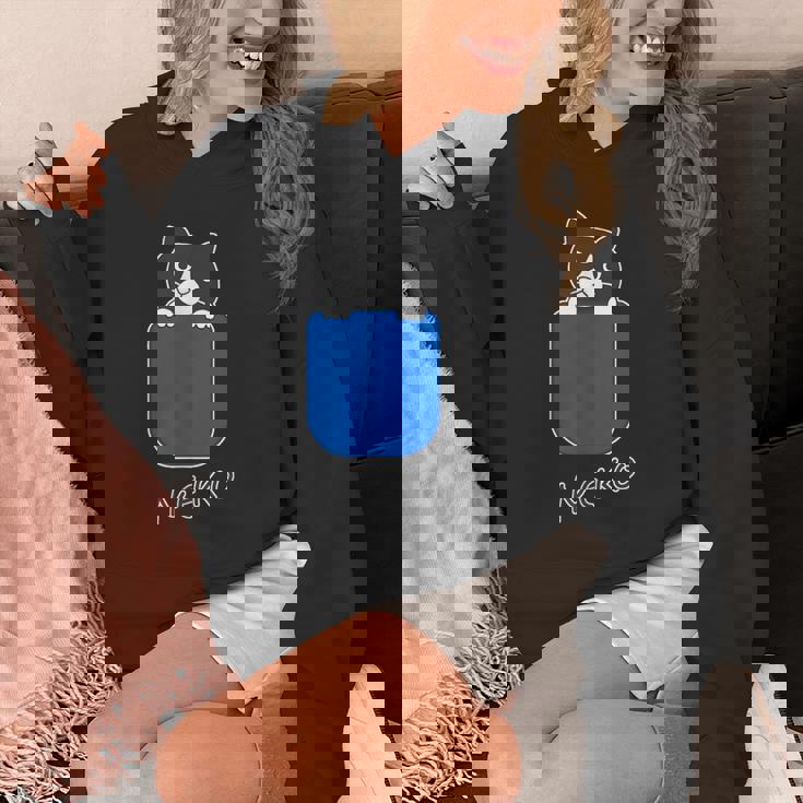 ねこさん『いん ざ ぽけっと』くびかしげ・ハチワレ 猫【どうぶつフレンズ】フキゲンネコ ゆるくて かわいい イラスト パーカー