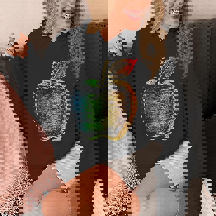 りんご フルーツ ドローイング アート カラフル モチーフ アップル パーカー