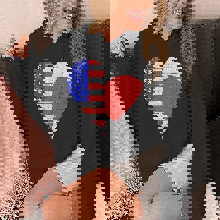 アメリカ日本国旗ハート パーカー