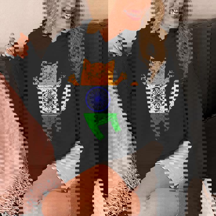 インド国旗 インド猫 パーカー