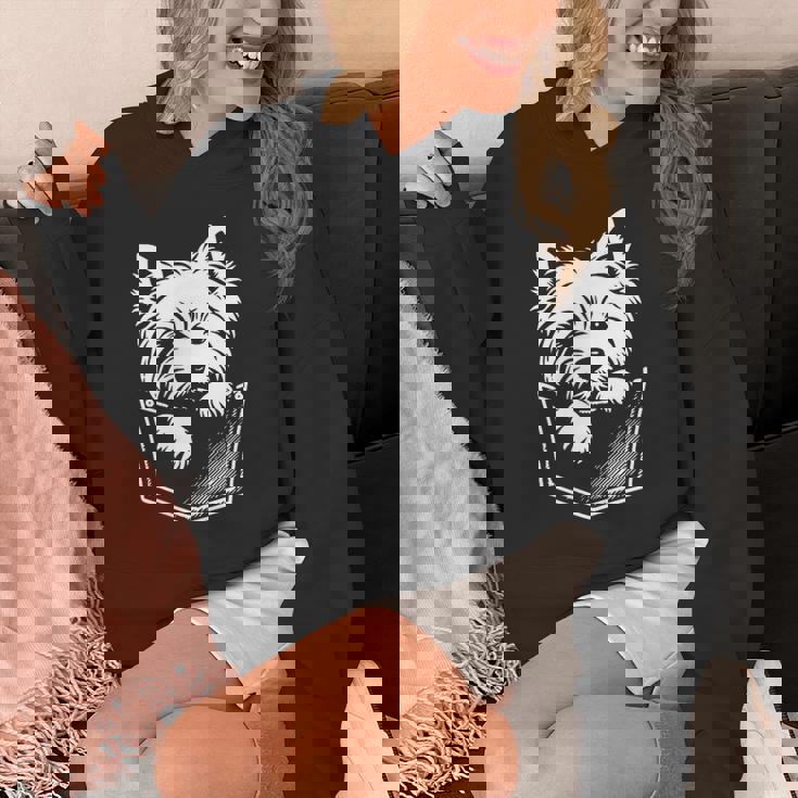 ウエスト ハイランド ホワイト テリア犬の覗くウェスティ デザイン パーカー