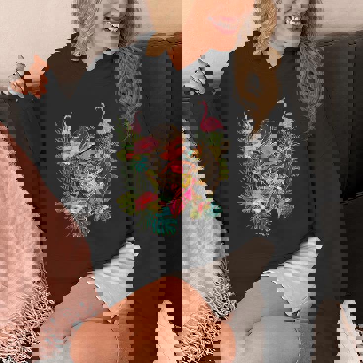 ウクレレフラガールティキバケーションハワイアンルアウビーチフラミンゴ Hoodie