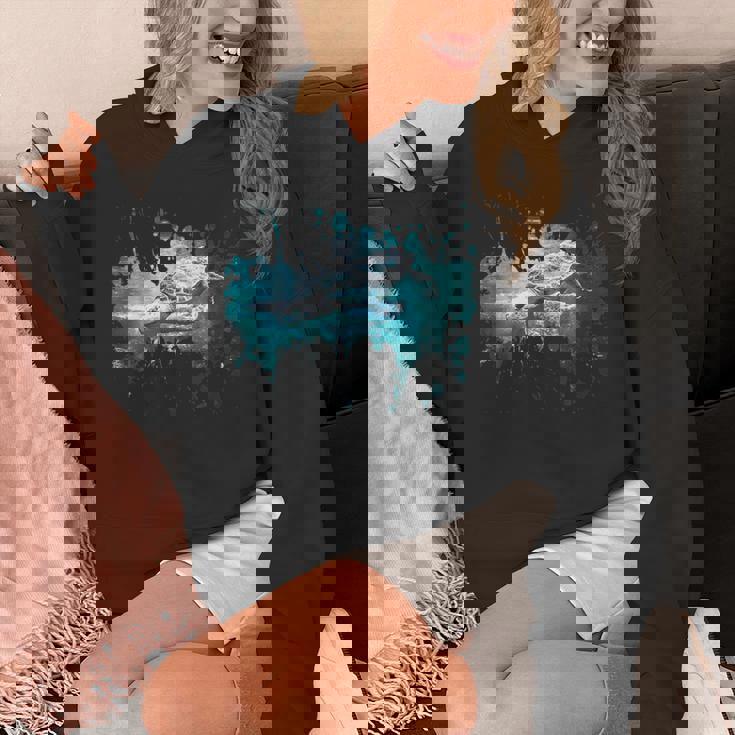 メンズ ウミガメ 風景 亀 パーカー