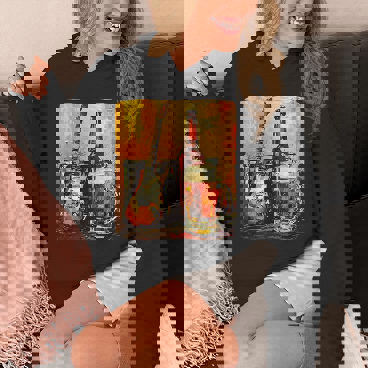 エレキギター好きのための酒とビールのロックギター パーカー