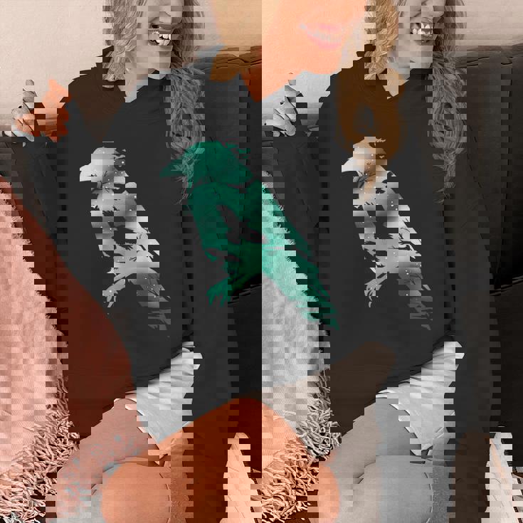 オーディンブラックカラスギフトバイキングレイヴンシルエット パーカー