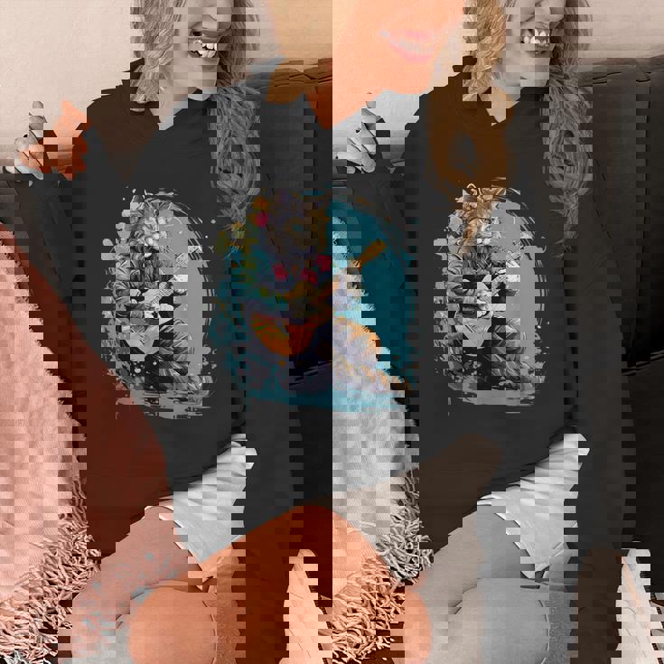 クラシックギターを弾く猫 猫 ギター 音楽 パーカー