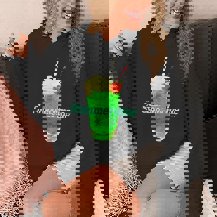 クリームソーダ・夏【 サマータイム 】メロンソーダ 緑 リゾート・夏 大好き 昭和 レトロ パーカー